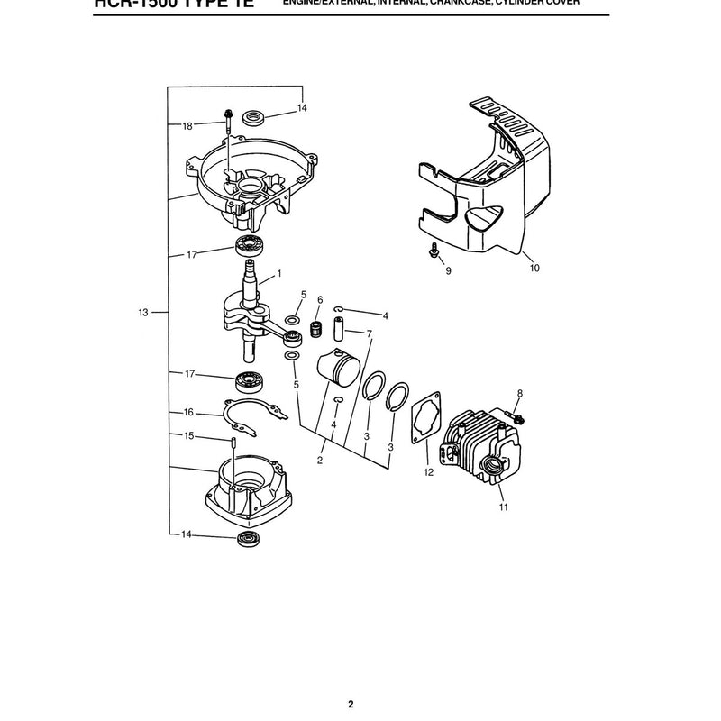ENGINE/EXTERNAL, INTERNAL, CRANKCASE, CYLINDER COVER