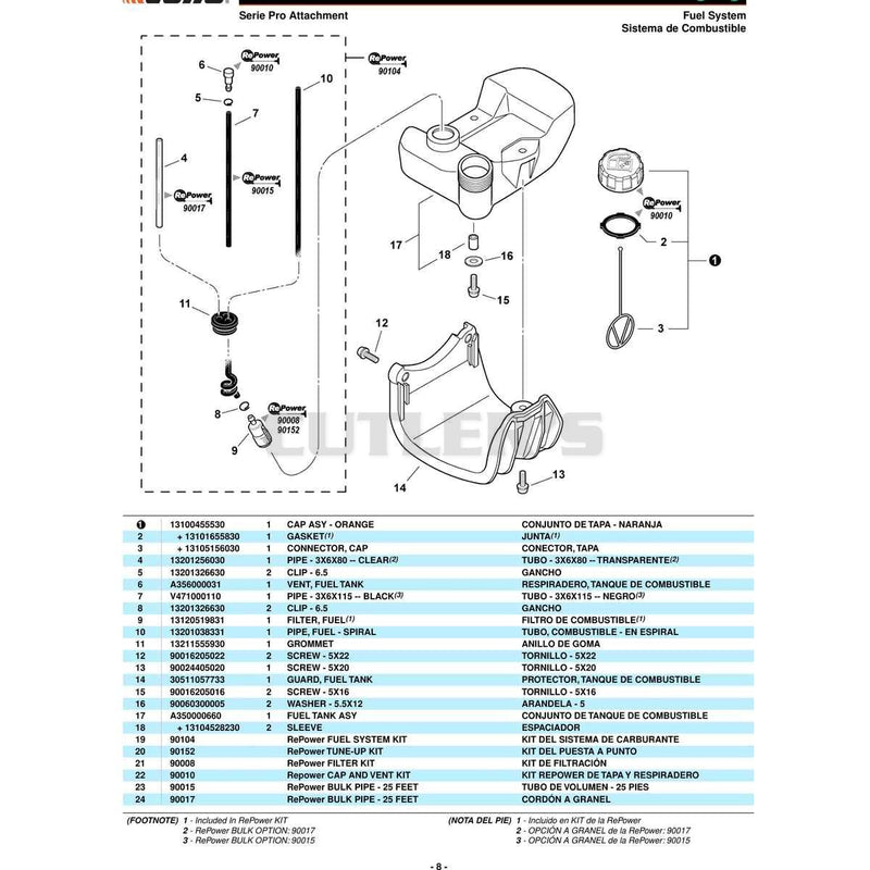 Carcasa del Ventilador, Embrague -- MODELOS ANARANJADOS