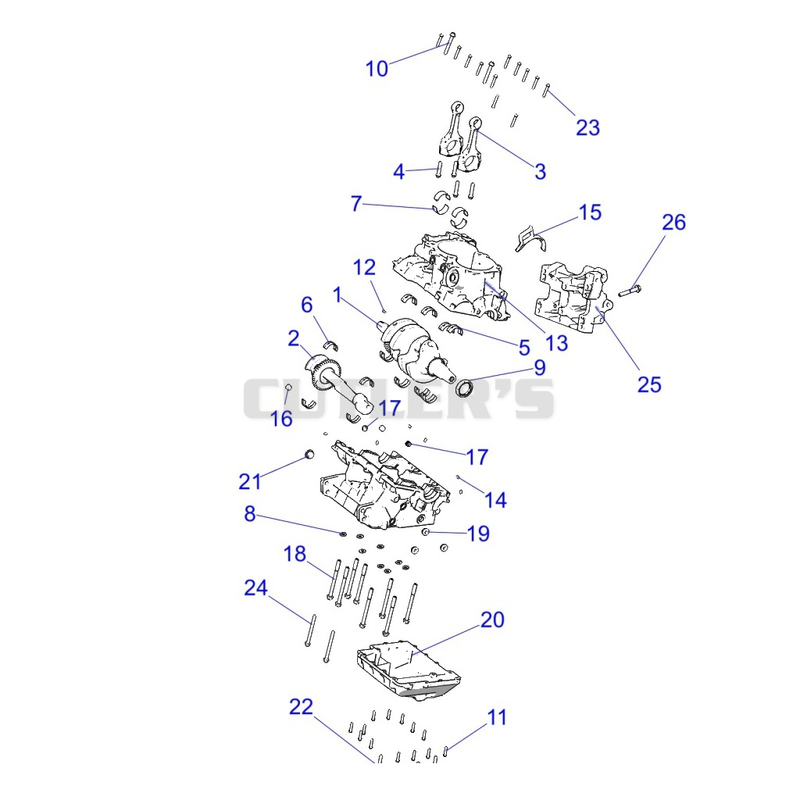 Engine, Crankcase and Crankshaft