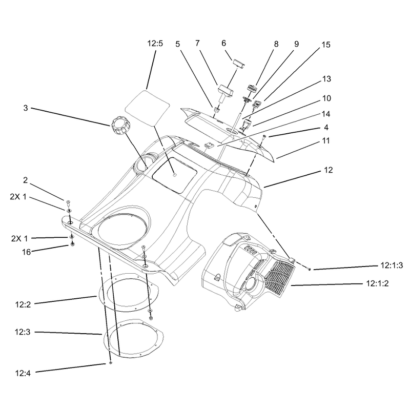 Upper Shroud and Control Panel Assembly