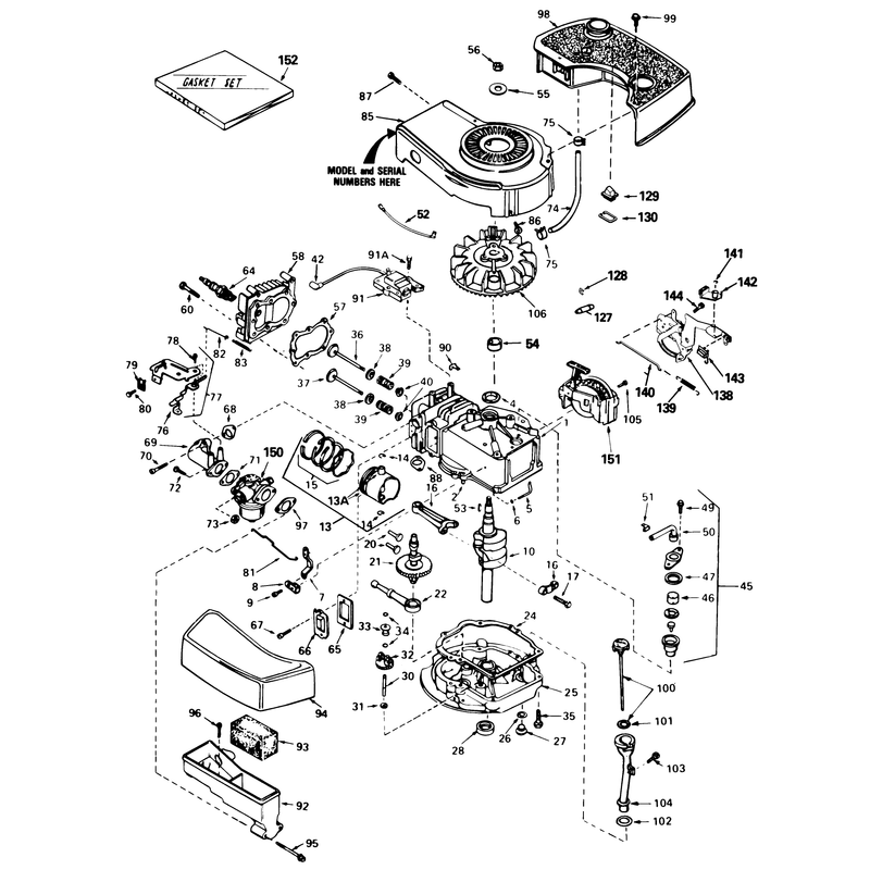 Engine Tecumseh Model Tnt100-10085e