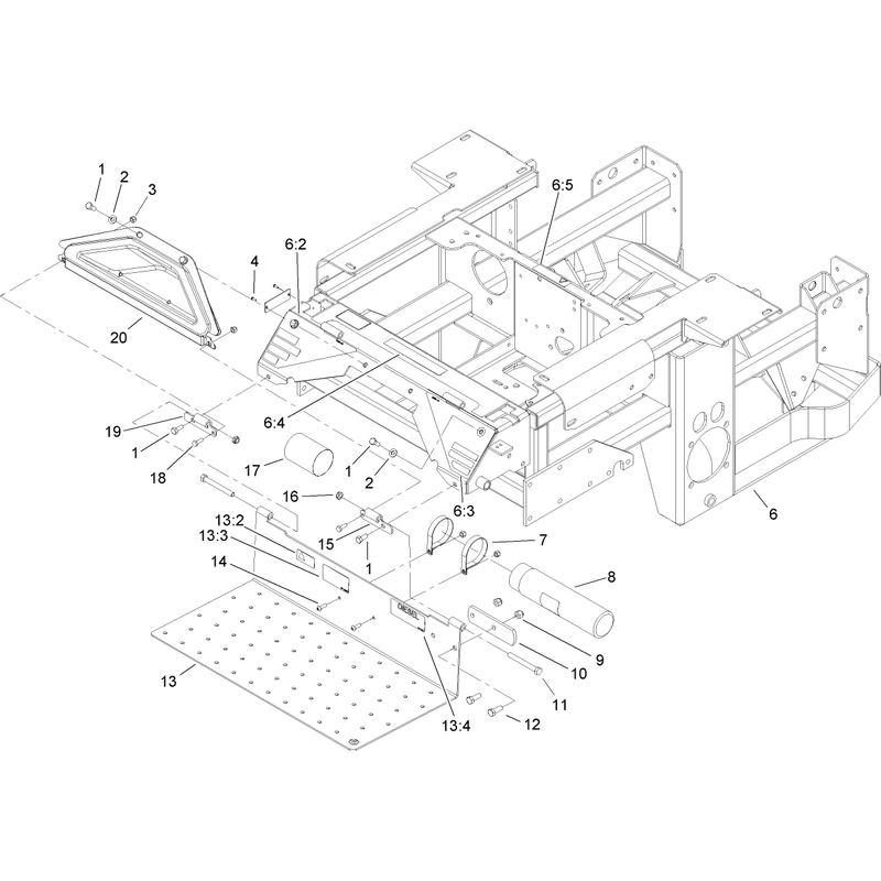 Engine Frame Console and Floor Pan Assembly
