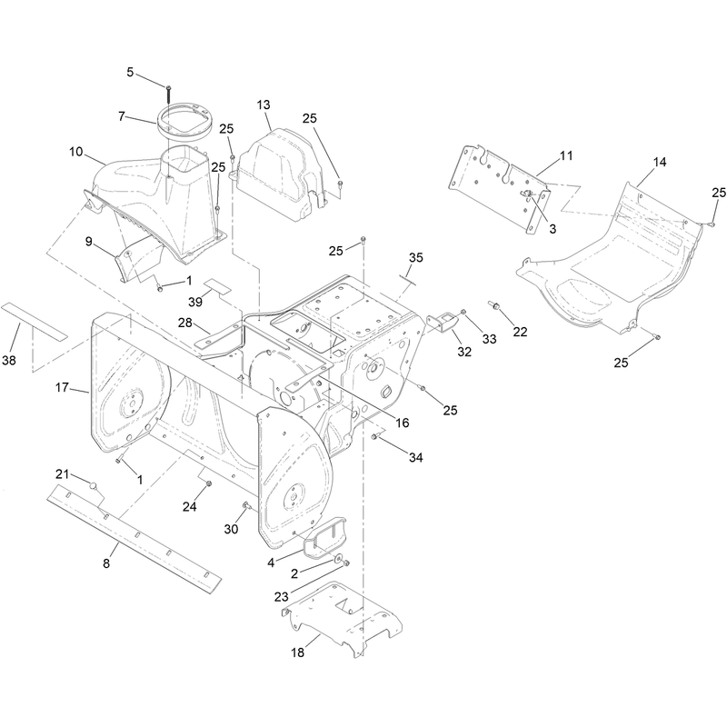 Main Frame and Auger Housing Assembly