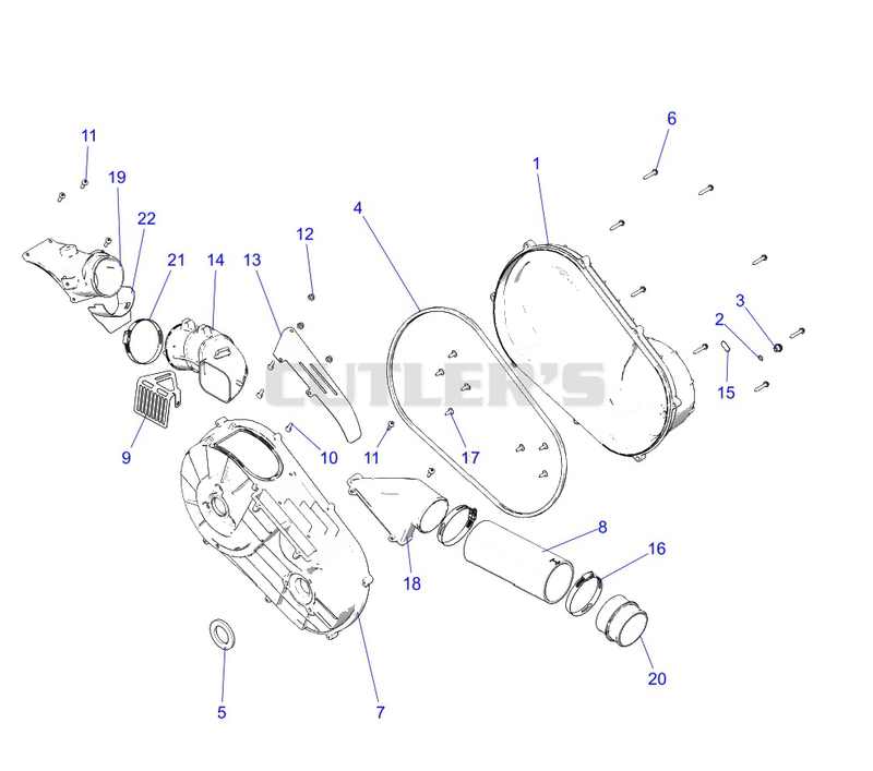 Drive Train, Clutch Cover and Ducting