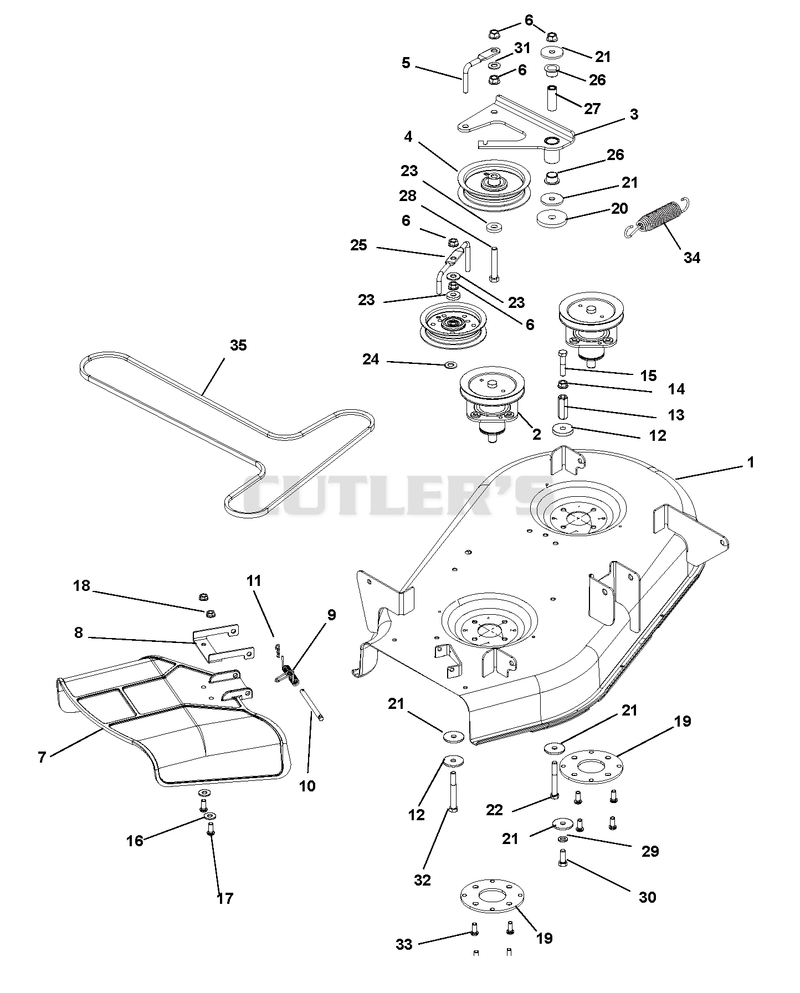 Mower Deck, Belt and Idlers