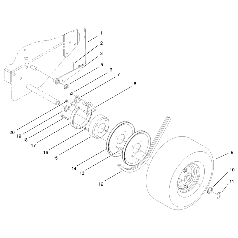 Brake Wheel Pulley and Wheel Assembly