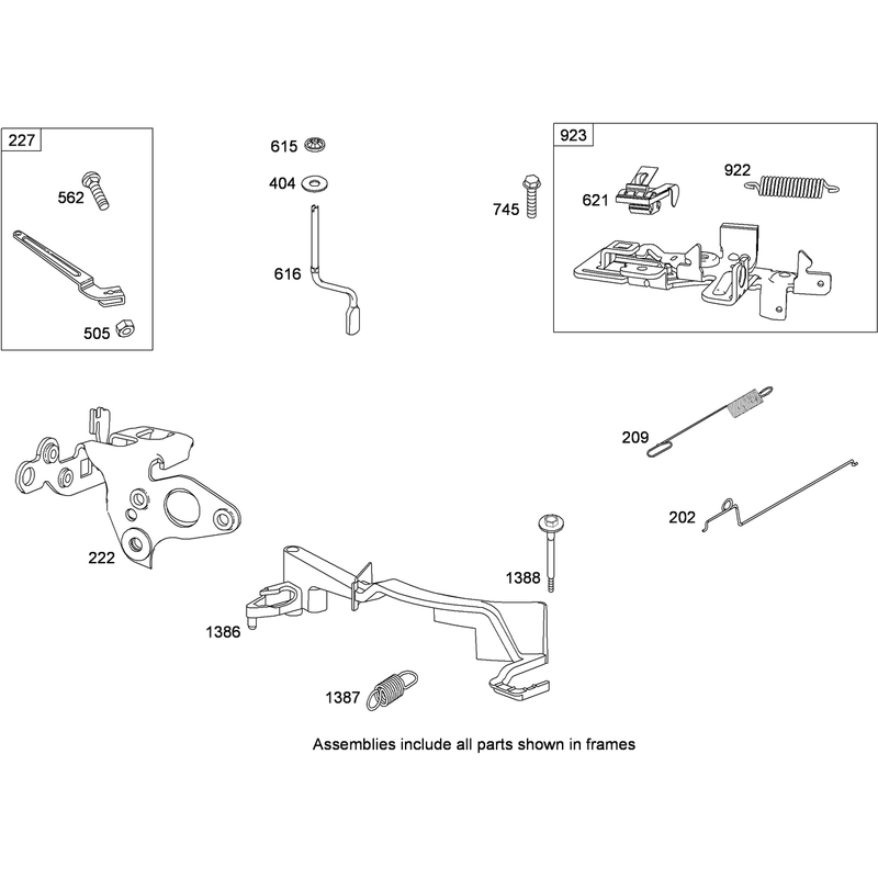 Governor and Controls Assembly Briggs and Stratton 126L02-0120-F1