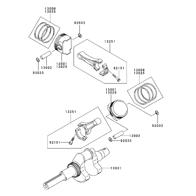 PistonCrankshaft Assembly Kawasaki FH721D-AS05