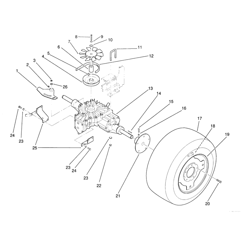 Rear Wheel and Transmission Assembly