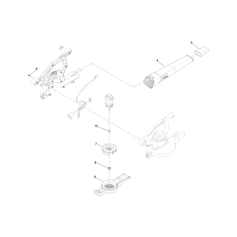 Blower Tube and Impeller Assembly