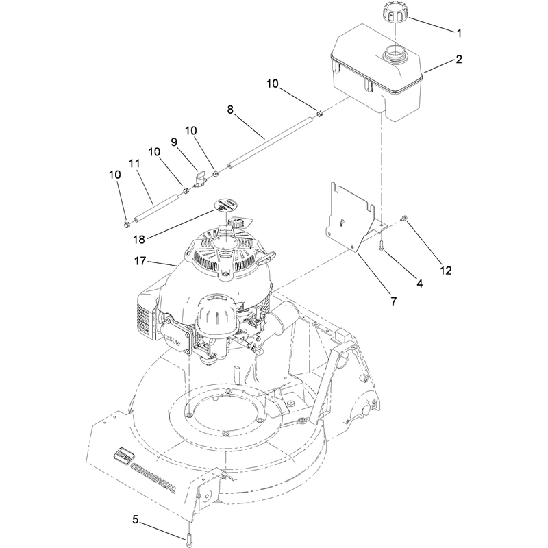 Engine and Fuel Tank Assembly