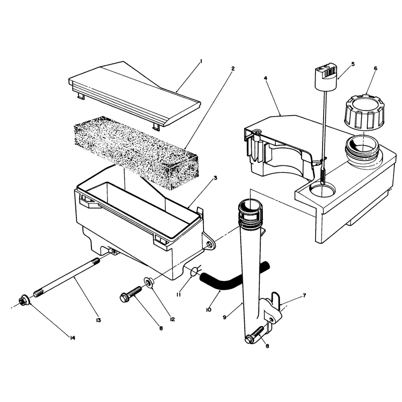 Air Cleaner and Fuel Tank Assembly Engine Model No Vmg6