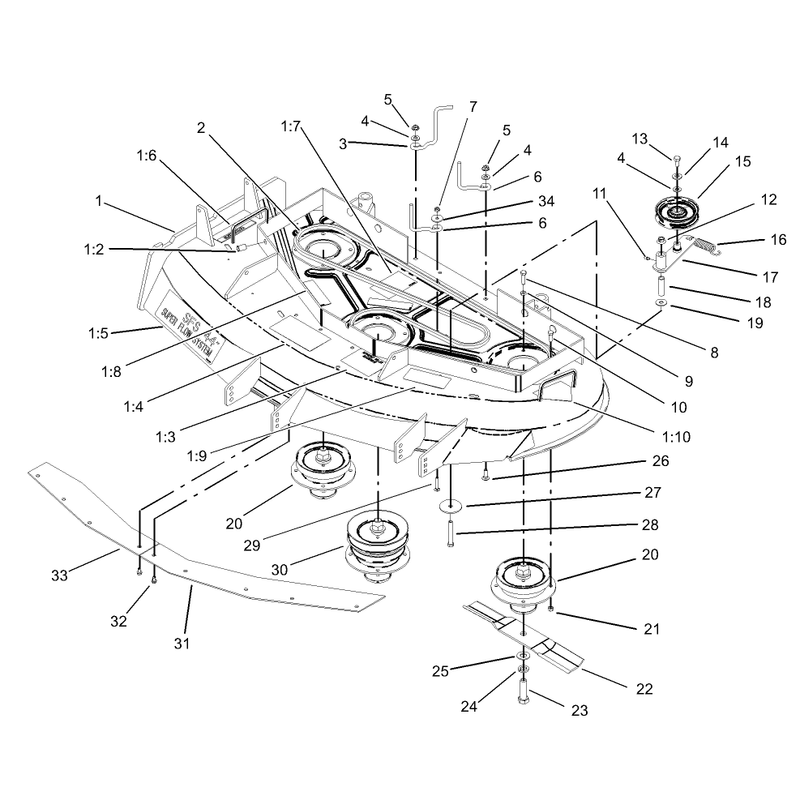 Spindle Pulley and Belt Assembly