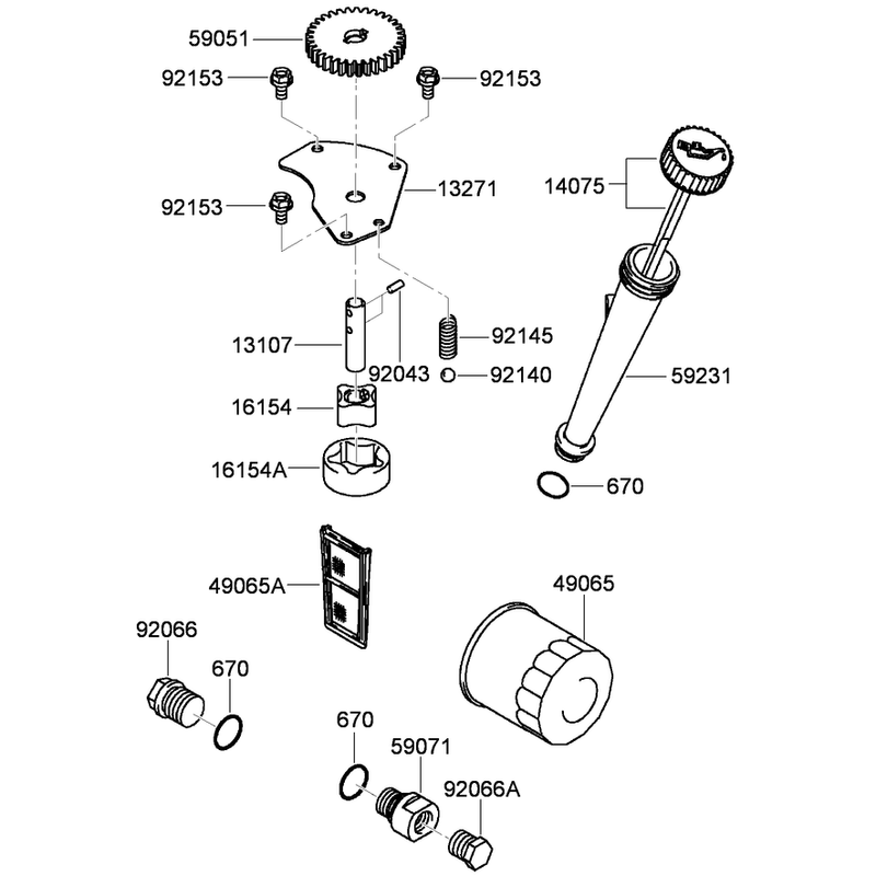 Lubrication Equipment Assembly Kawasaki FH680V-GS13