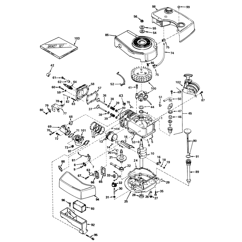 Engine Tecumseh Model Tnt 100-10054a