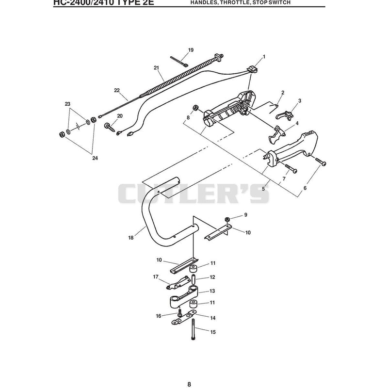/2410 Type 2E Handles, Throttle, Stop Switch