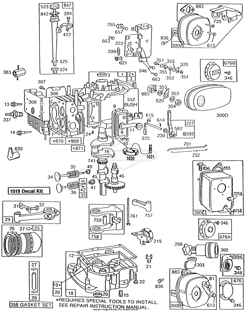 Cyl,Sump,Piston,Mufflers