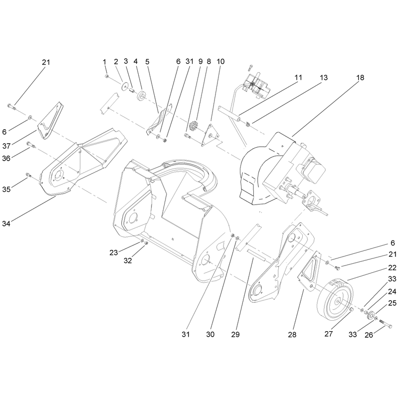 Engine, Side Plate and Wheel Assembly