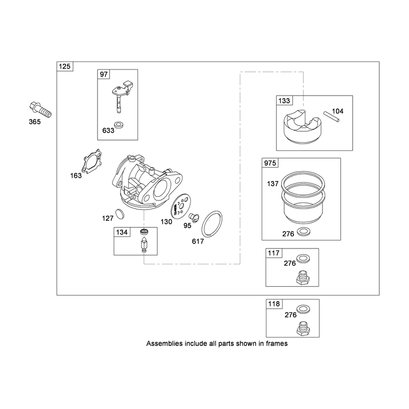 Carburetor Assembly Briggs and Stratton 124T02-0161-B1