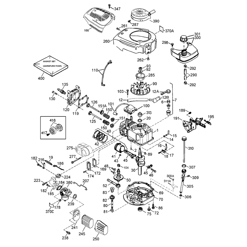 Engine Assembly Tecumseh LEV120-361541B
