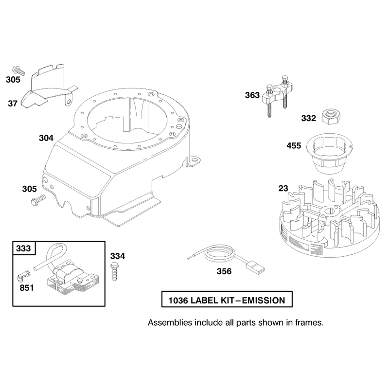 Engine Briggs and Stratton Model 127702-1745-E1 Serial No 8901374 and Up