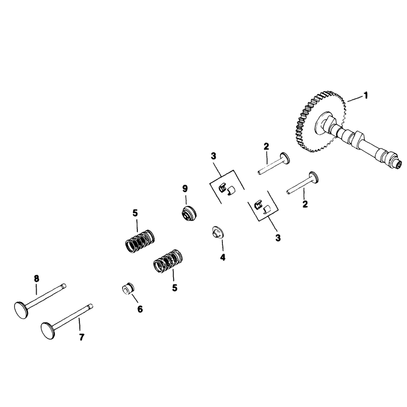 Camshaft and Valves Engine Kohler Model No M18qs-24657 Continued