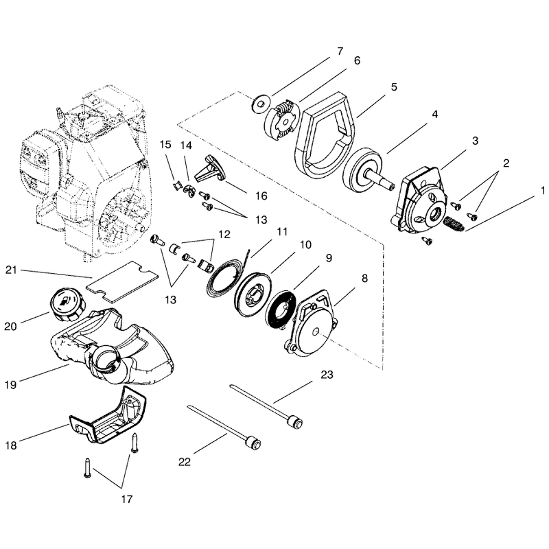 Clutch, Starter Module & Fuel Tank Assemblies