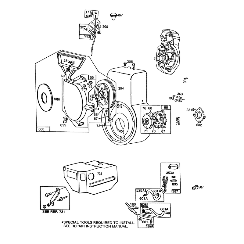 Engine Briggs & Stratton Model No. 252416 Type 0749-01 (model 38565)