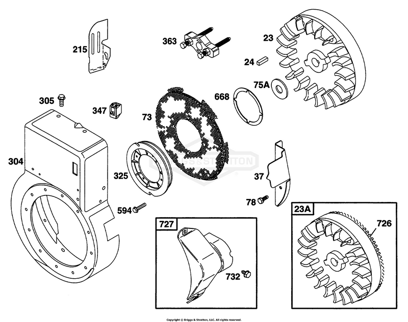 Blower Hsg, Flywheel,Screens