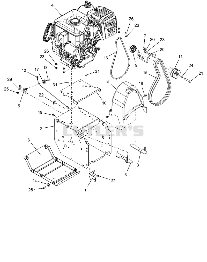 Engine Frame And Belt Drive