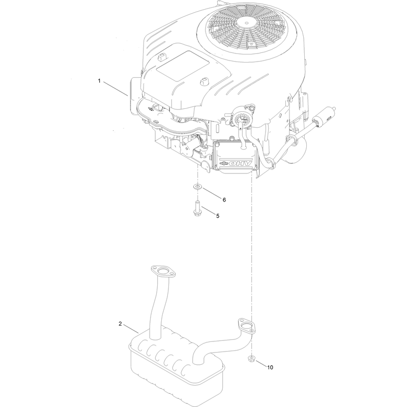 Engine and Muffler Assembly