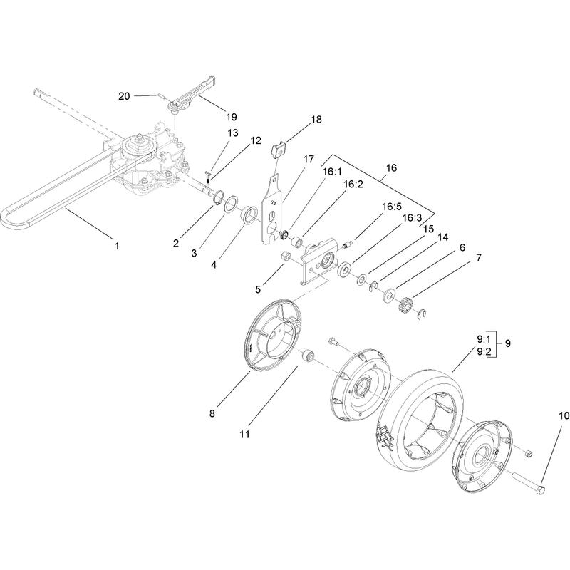 Rear Drive and Wheel Assembly