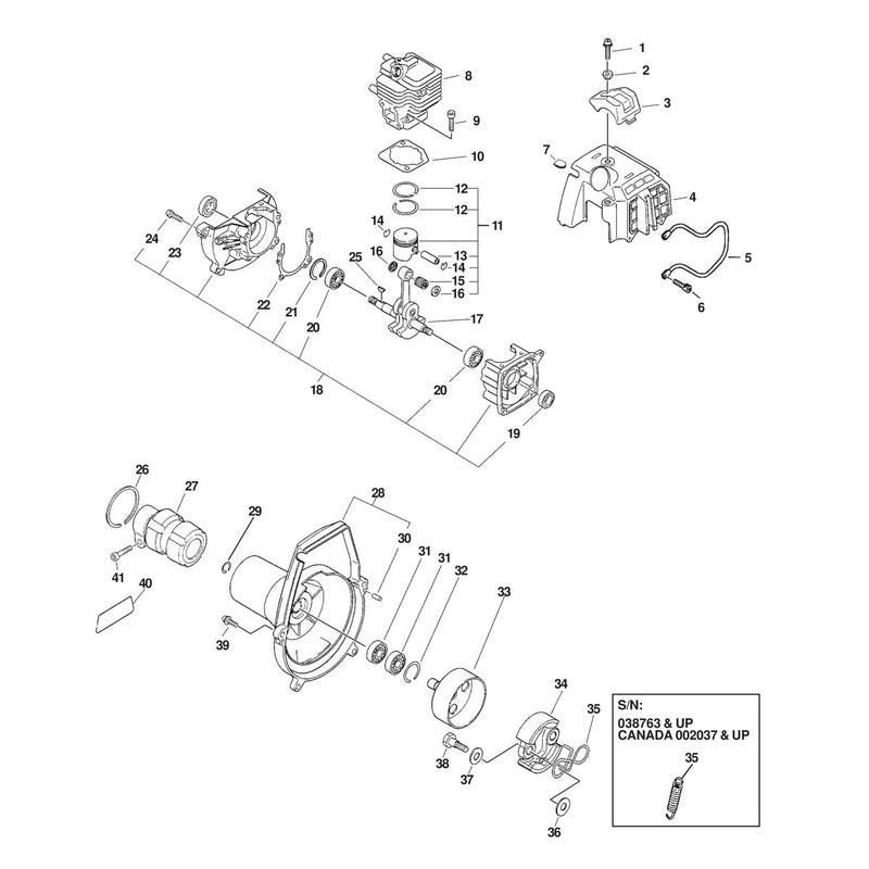 ENGINE/INTERNAL, EXTERNAL, CRANKCASE, FAN HOUSING, COVER, CLUTCH