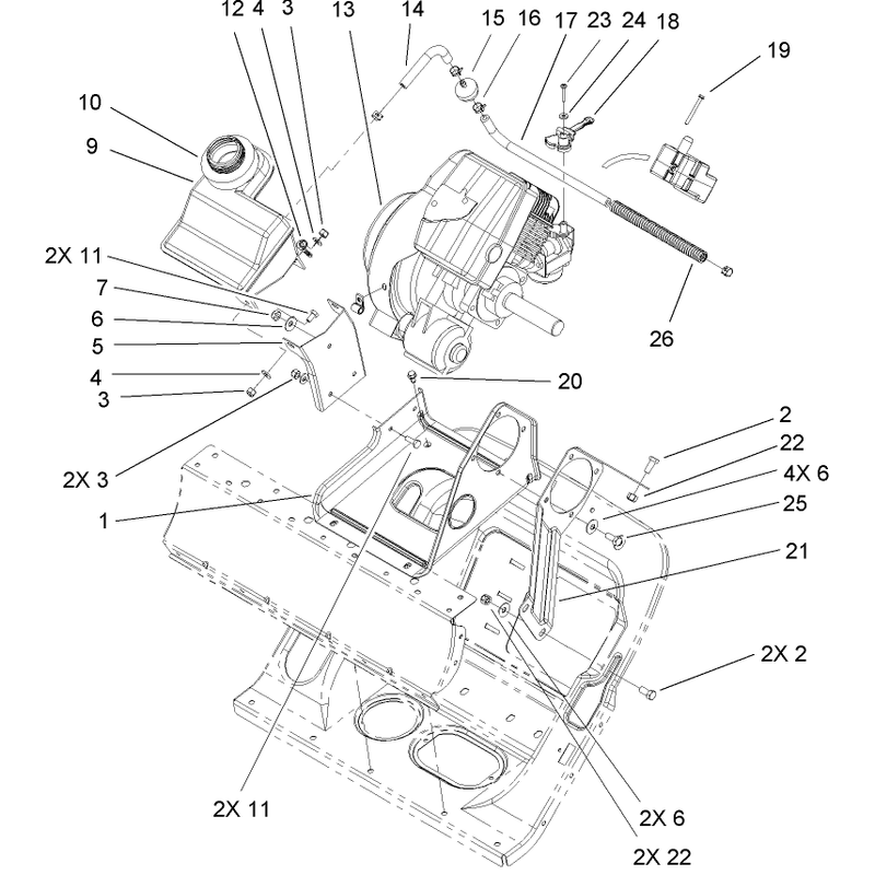 Engine and Frame Assembly