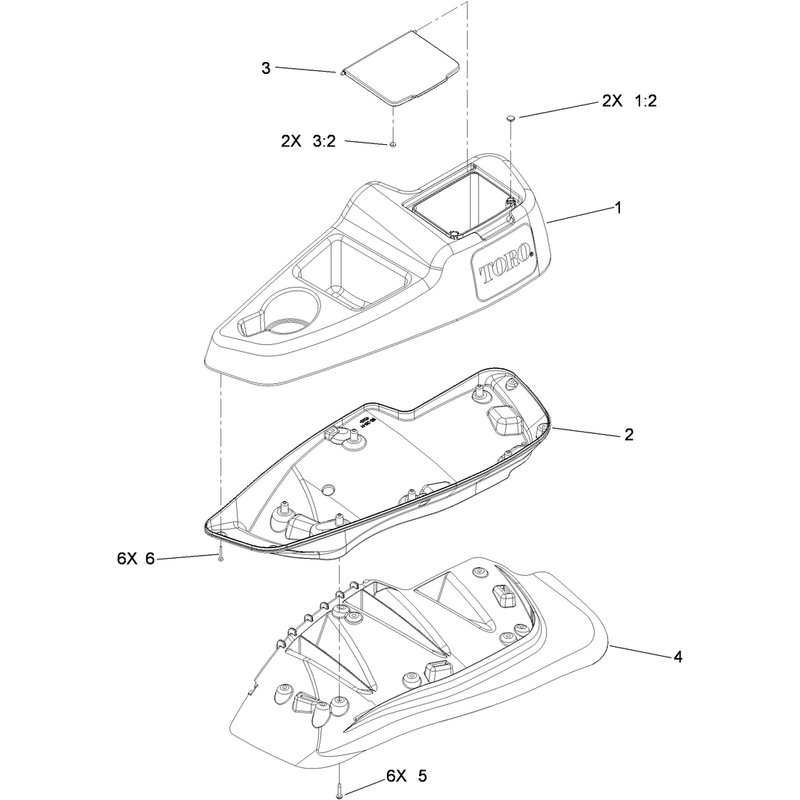 LH Console Assembly No. 115-7401