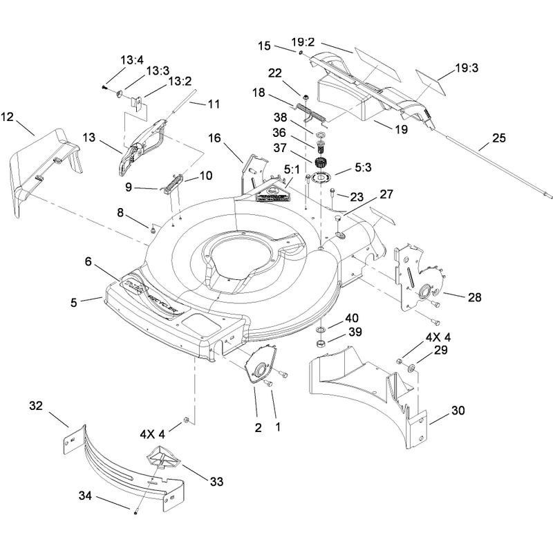 Deck Side Chute and Rear Door Assembly