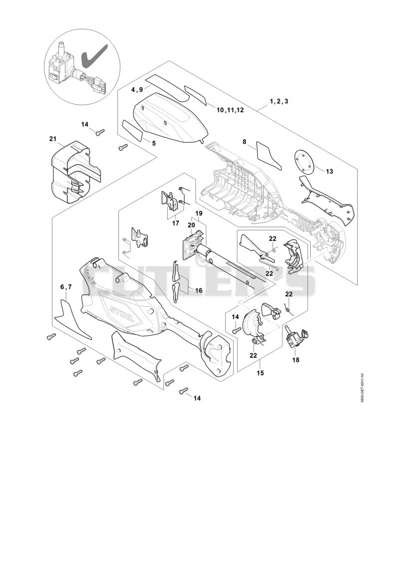 Handle housing, Cover ⇤ 443397592
