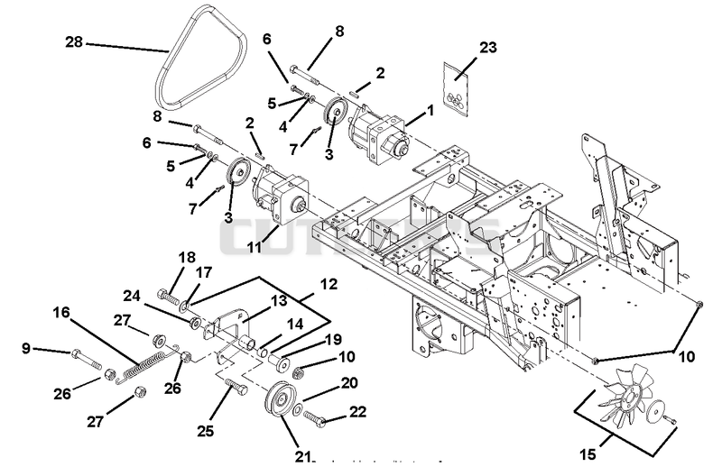 Hydrostatic Pumps, Idlers And Belt