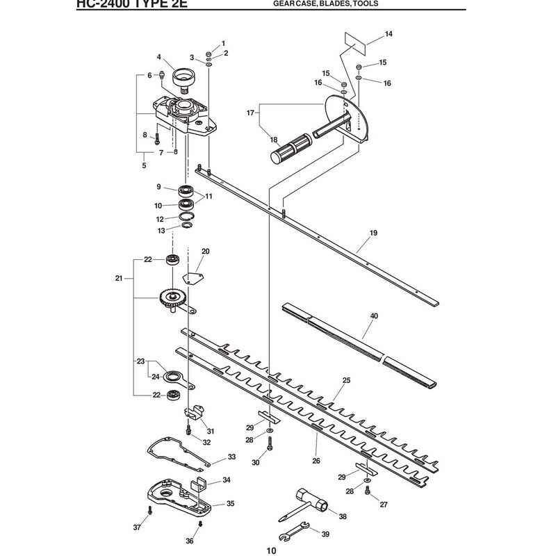 Type 2E Gearcase, Blades, Tools