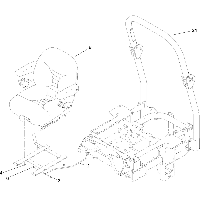 Seat and Roll Over Protection System Assembly
