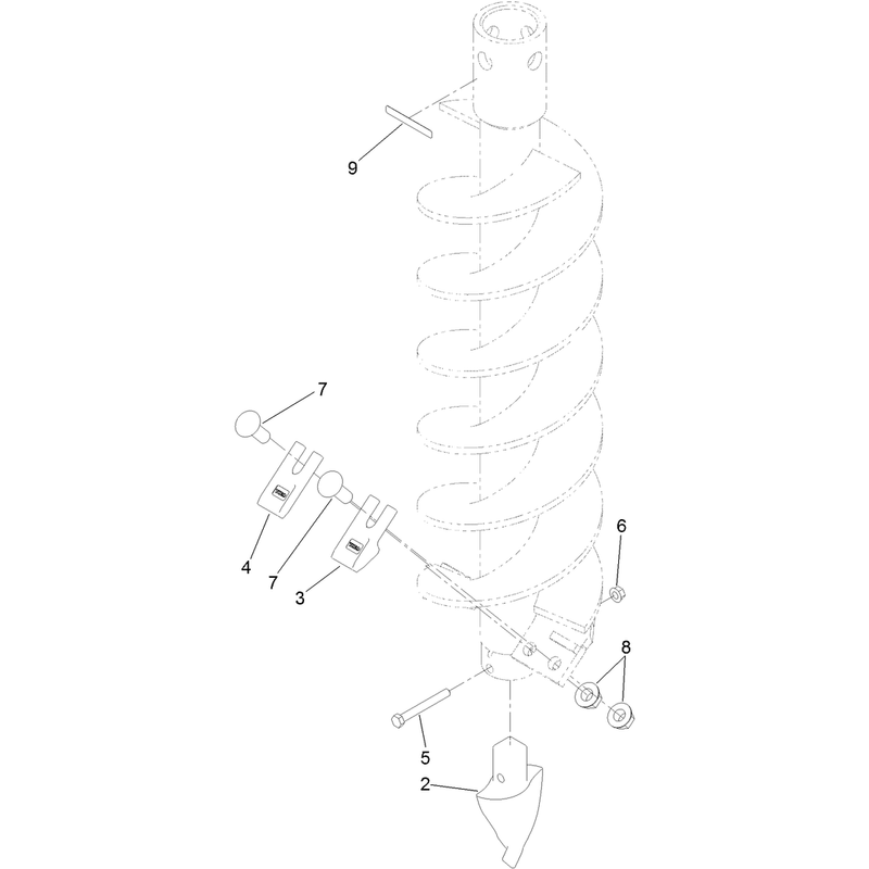 9-Inch Full-Flight Auger Bit Assembly