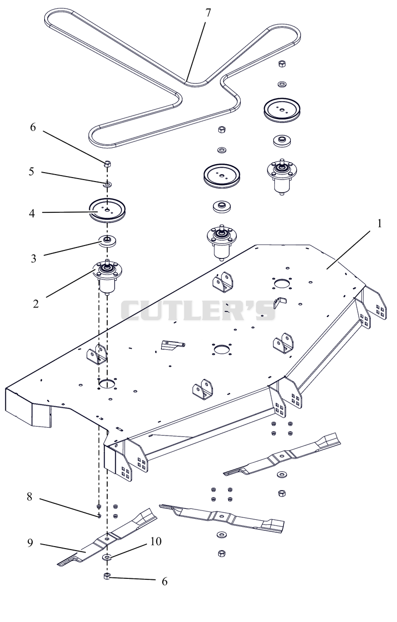 Deck, Belt, Blades and Spindles - 60"