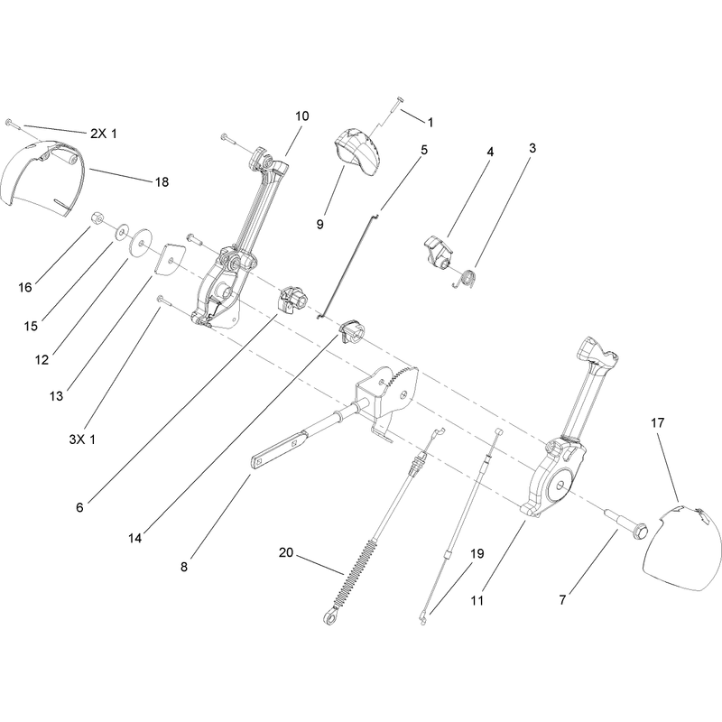 Lever Chute Control Assembly