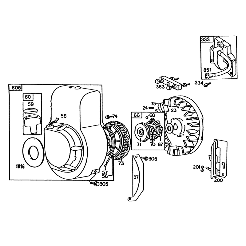 Engine Briggs & Stratton Model No. 80332 Type No. 1655-01