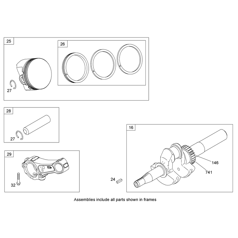 Crankshaft Assembly  Briggs and Stratton 15D104-0112-E1