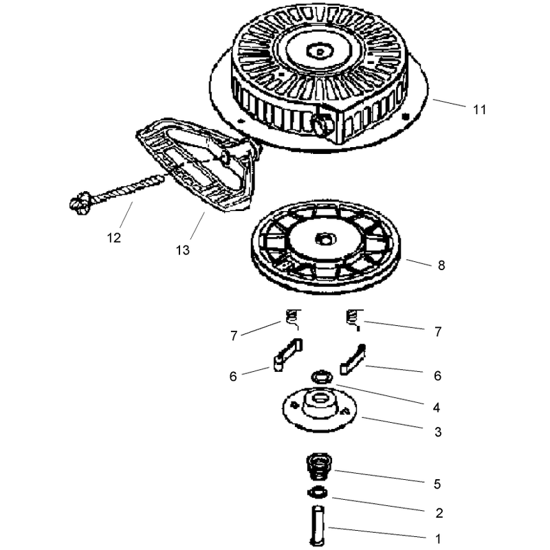 Rewind Starter Assembly No. 590733 (Optional)  Tecumseh HMSK-100 159495Y