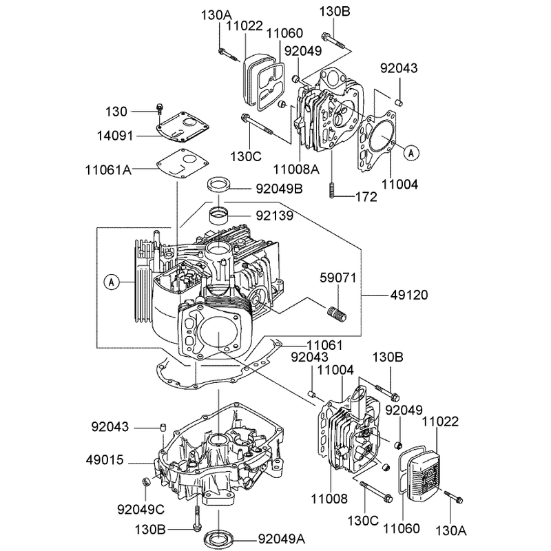 Cylinder Crankcase Assembly Kawasaki FH381V-AS27