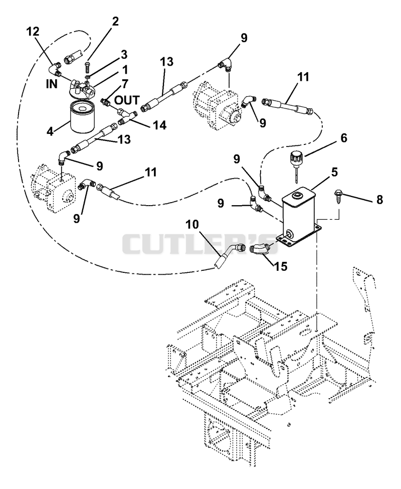 Hydraulic Tank, Filter And Pump To Tank Circuit