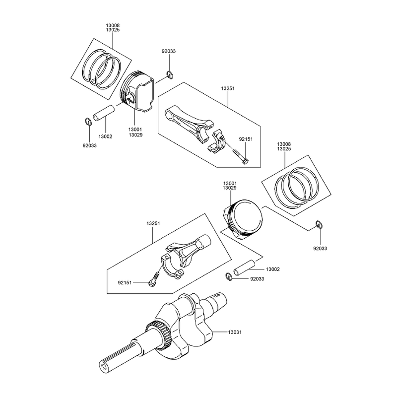PistonCrankshaft Assembly Kawasaki FH721D-AS08