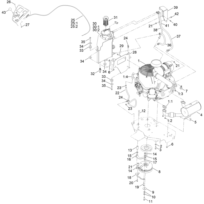 Engine Clutch and Muffler Assembly